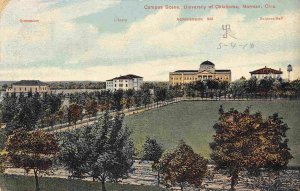Campus Scene University of Oklahoma Norman 1910c postcard