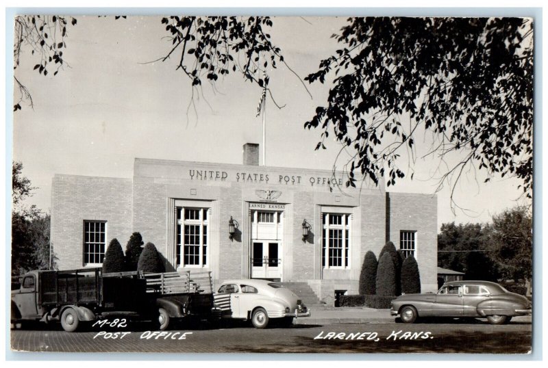 1948 Post Office Building Larned Kansas KS Vintage Posted RPPC Photo Postcard