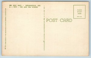 Postcard Indianapolis 500 Motor Speedway Driver AJ Foyt 1961 1964 Winner AD19