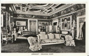 Wiltshire Postcard - Longleat - Drawing Room - Real Photograph - Ref ZZ5469