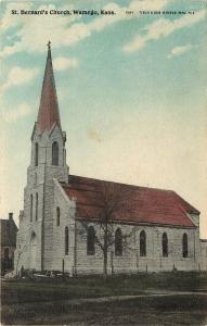 c1909 Postcard; St. Bernard's Catholic Church, Wamego KS Pottawatomie County