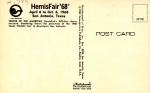 TX - San Antonio. HemisFair '68. Tower of the Americas