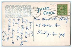 1931 Dixie Highway Lake River Road Car Railway Asheville NC Vintage Postcard