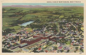 Aerial View of Martinsburg West Virginia WV Interwoven Stocking Company Postcard