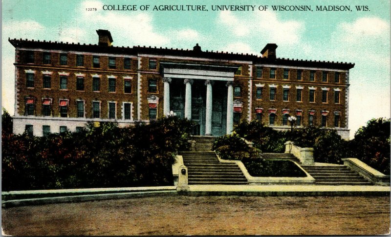 Vtg 1908 College Of Agriculture University Of Wisconsin Madison WI Postcard