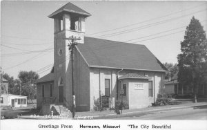 Hermann Missouri Methodist Church Schuster 1950s RPPC Photo Postcard 20-596