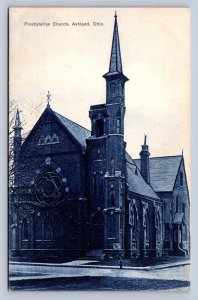 J97/ Ashland Ohio Postcard c1910 Presbyterian Church Building 347