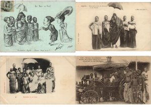 DAHOMEY BENIN ROYALTY AFRICA 8 Vintage Postcads Pre-1920 (L4282)