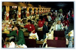 c1950 Stew Leonard's Largest Dairy Store Counter Norwalk Connecticut CT Postcard