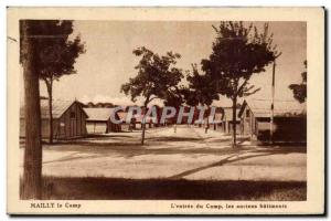 Old Postcard Militaria Camp of Mailly L & # 39entree the former camp buildings