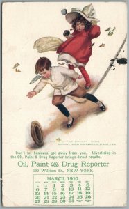 NEW YORK WILLIAM STREET OIL PAINT & DRUG REPORTER ADVERTISING ANTIQUE POSTCARD