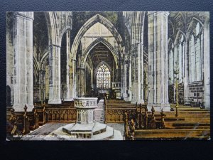 COVENTRY Holy Trinity Church Interior & Font - Old RP Postcard by David Burdett