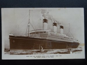 Shipping RMS MAJESTIC The White Star Line - Old RP Postcard by John Adams