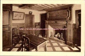 Old Postcard Les Buissonnets Fireplace or Sainte therese child filed his shoe...