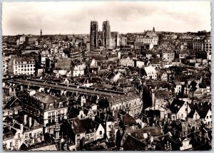 Eglise Sainte-Gudule Panorama Brussels Belgium Real Photo RPPC Postcard