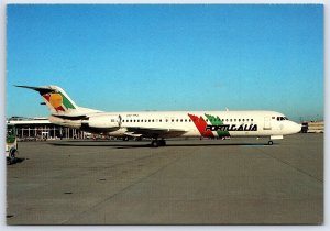 Aviation Postcard Portugalia Airlines Fokker 100 CS-TPA Geneve ES15