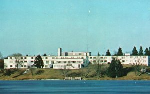 Vintage Postcard Lost Lake Woods Club Water Winter Wonderland Lincoln Michigan