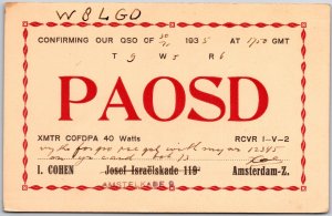 Radio Card PAOSD Amateur Radio Station Amateur Radio Station Posted Postcard