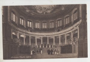 P2732 old postcard  inside sheldonian theatre oxford england with people etc,