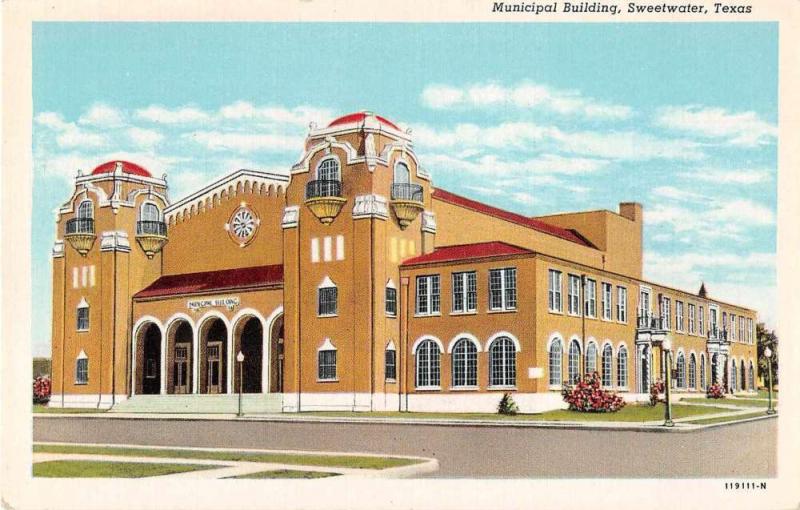 Sweetwater Texas Municipal Building Antique Postcard J51400