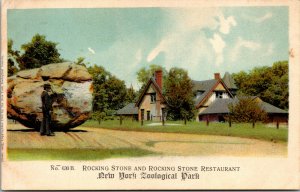 Vtg 1905 Rocking Stone & Rocking Stone Restaurant Zoological Park NY Postcard