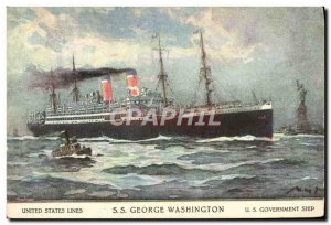 Postcard Old Ship Ship SS George Washington