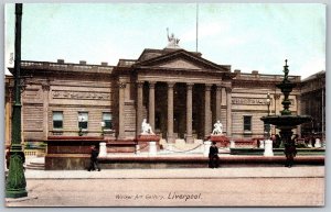 Vtg Liverpool Walker Art Gallery Merseyside England 1910s Old View Postcard