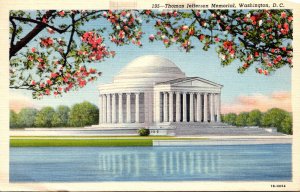 Washington D C Thomas Jefferson Memorial Through Cherry Blossoms 1942 Curteich