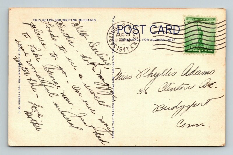 Saratoga Springs NY, United States Hotel, Linen New York c1941 Postcard