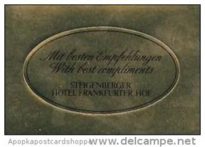 GERMANY FRANKFURT STEIGENBERGER HOTEL FRANKFURTER HOF VINTAGE LUGGAGE LABEL