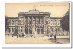  Strasbourg Vintage Postcard the university and the monument Pasteur