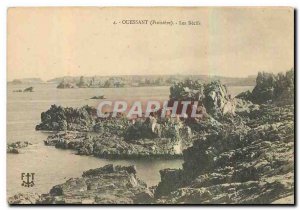 Old Postcard Ouessant Finistere Reefs