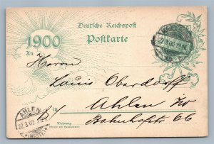 1900 GERMAN ANTIQUE POSTCARD DEUTSCHE REICHSPOST POSTKARTE