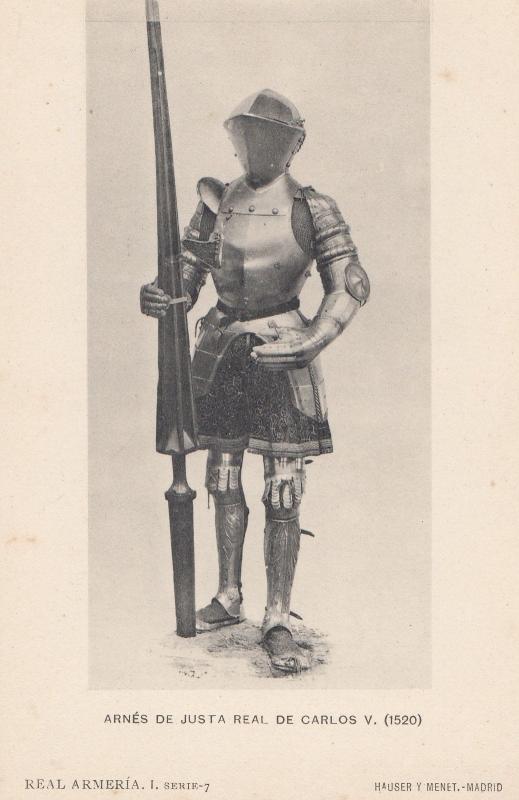 Charles V Carlos Armour Shield Weapon in 1520 Postcard