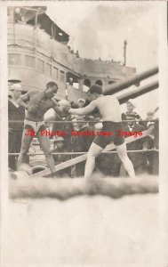 Black Americana, RPPC, Navy Ship Integrated Soldiers Boxing Match