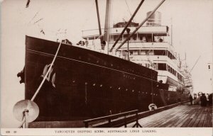 Australian Liner RMS 'Makura' Ship in Vancouver BC c1911 Real Photo Postcard G57