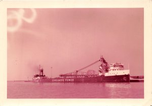 J56/ Snapshot Photograph Photo c1940s Great Lakes Ship Consumers Power 56