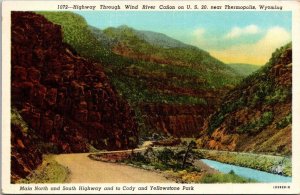 Yellowstone National Park Highway Through Wind River Canyon 1950