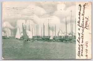 1905 Yachts Inlet Atlantic City New Jersey NJ Antique Posted Postcard