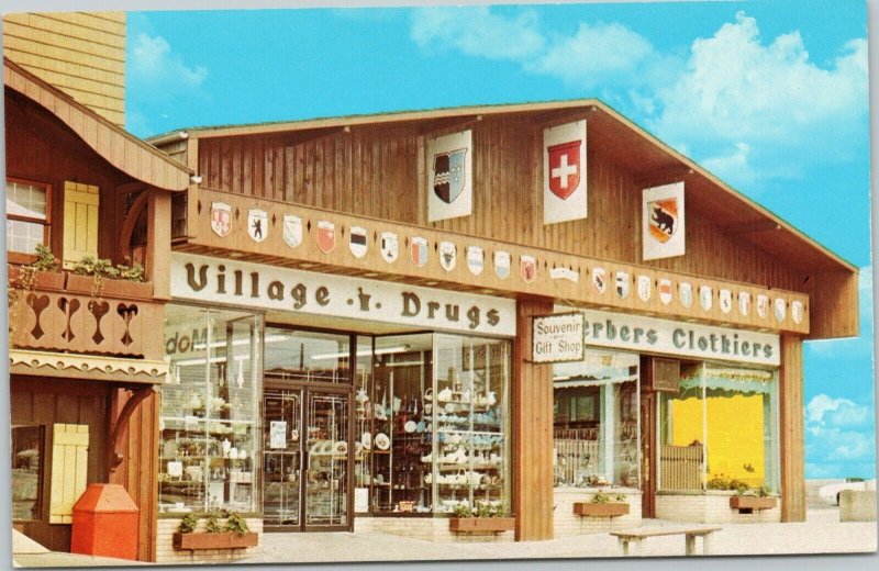 postcard Sugarcreek, Ohio -Village Drugstore pharmacist souvenir shop