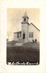 '07 RPPC Real Photo, Methodist, M.E. Church, Raymond,, MN,Old Postcard