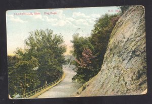 ZANESVILLE OHIO DUG ROAD SCENE VINTAGE POSTCARD 1912 MARION OH.