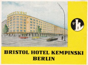 Germany Berlin Bristol Hotel Kempinski Vintage Luggage Label sk3785