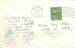 RPPC  EVART, MICHIGAN MI ~ M.E. CHURCH  1946  Osceola County Postcard