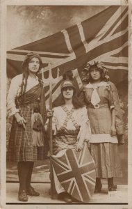 Transvestite Queen Boadicea LGBT Soldiers London WW1 Flag Old Postcard