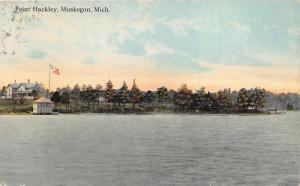 Muskegon Michigan~Point Hackley~Little House on Shore~1914 Postcard