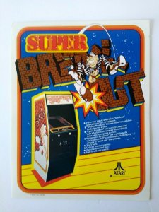 Super Breakout Arcade Flyer Original Video Game Art Retro Gaming 1978 Vintage