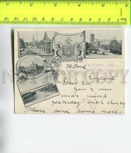 481188 UK 1900 photo collage cities real posted to Moscow Russia Stationery