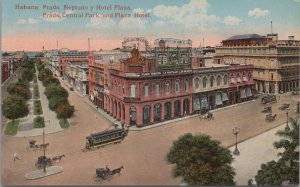 Postcard Prado Central Park and Plaza Hotel Habana Cuba