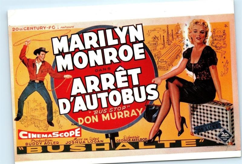 *Arret D'Autobus Bus Stop Marilyn Monroe Cinema Scope Fox 4x6 Postcard C01